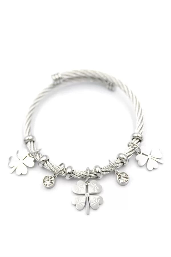 Yonca Charm Bilezik - Gümüş
