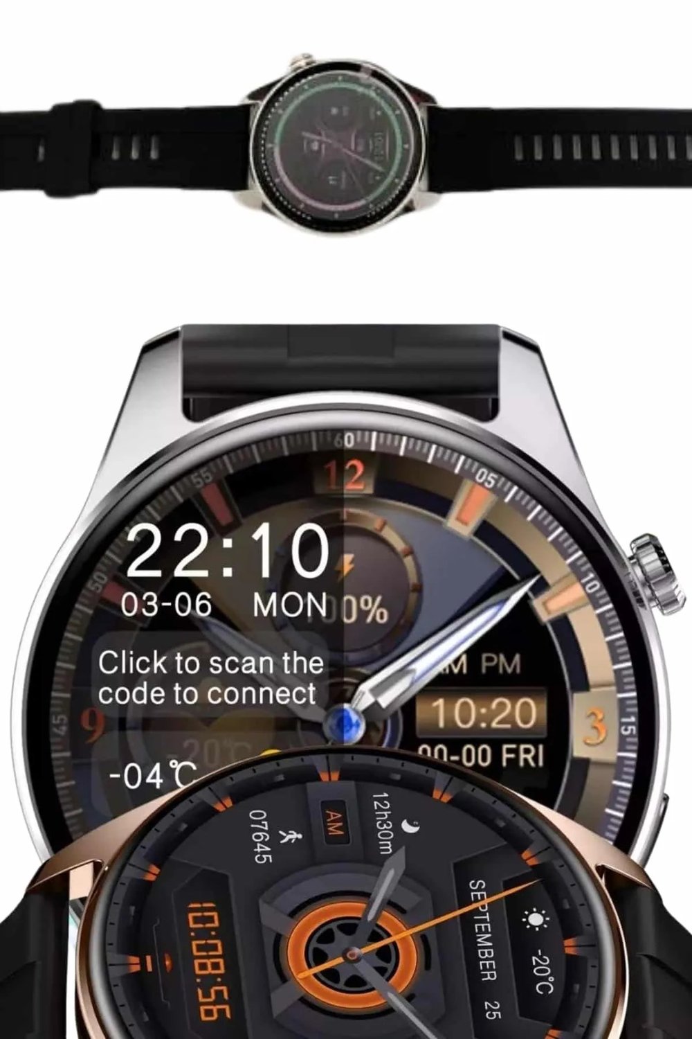 Yuvarlak Kasa 46mm Akıllı Saat Android Ve IOS Uyumlu Uyku ve Sağlık Takibi