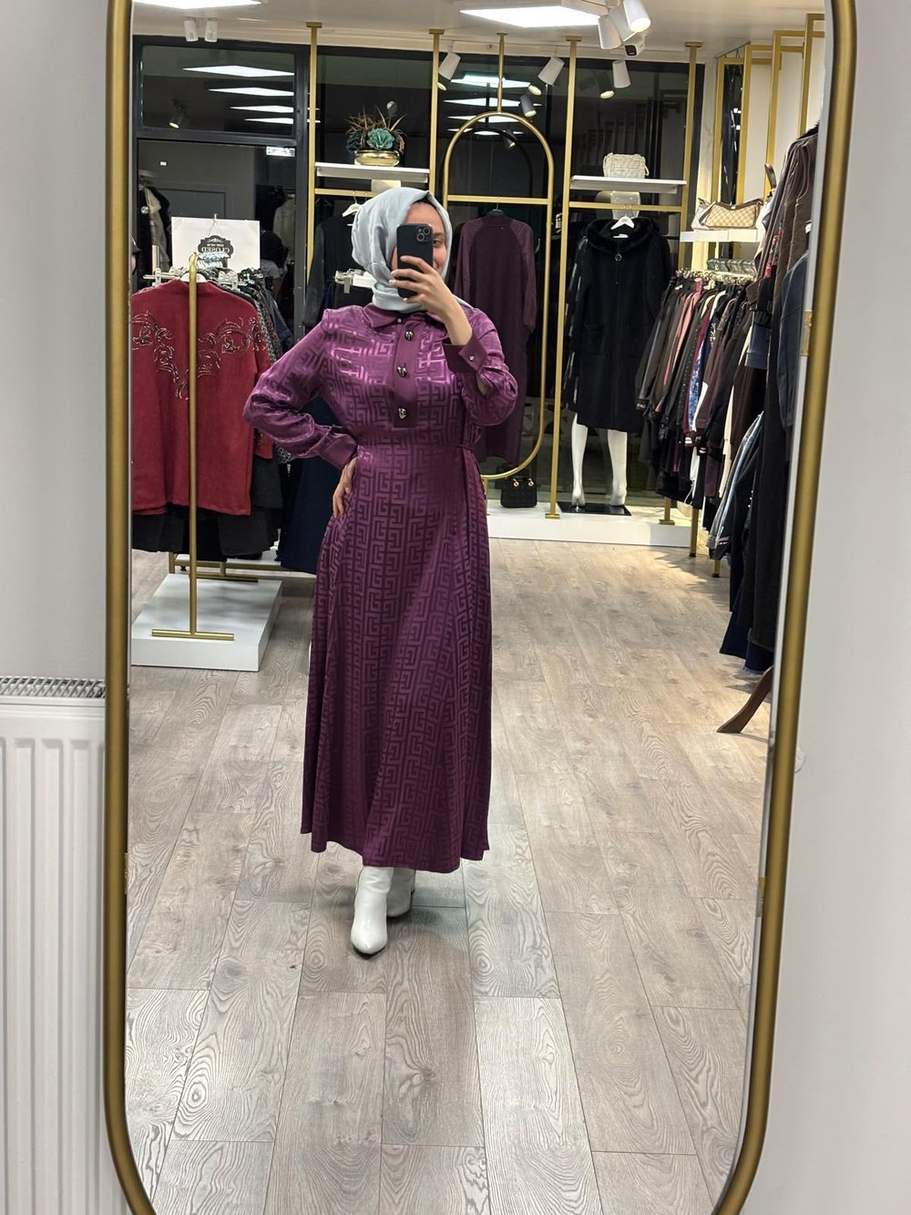 DÜĞMELİ JAKAR ELBİSE