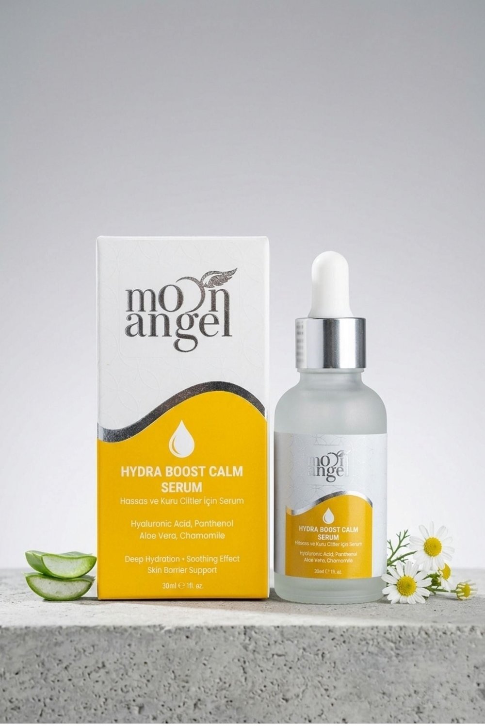 Moon Angel Hydra Boost Calm Serum 30 ml Yoğun Nemlendirici & Yatıştırıcı Yüz Serumu (Hyaluronik Asit + Panthenol)Moon Angel