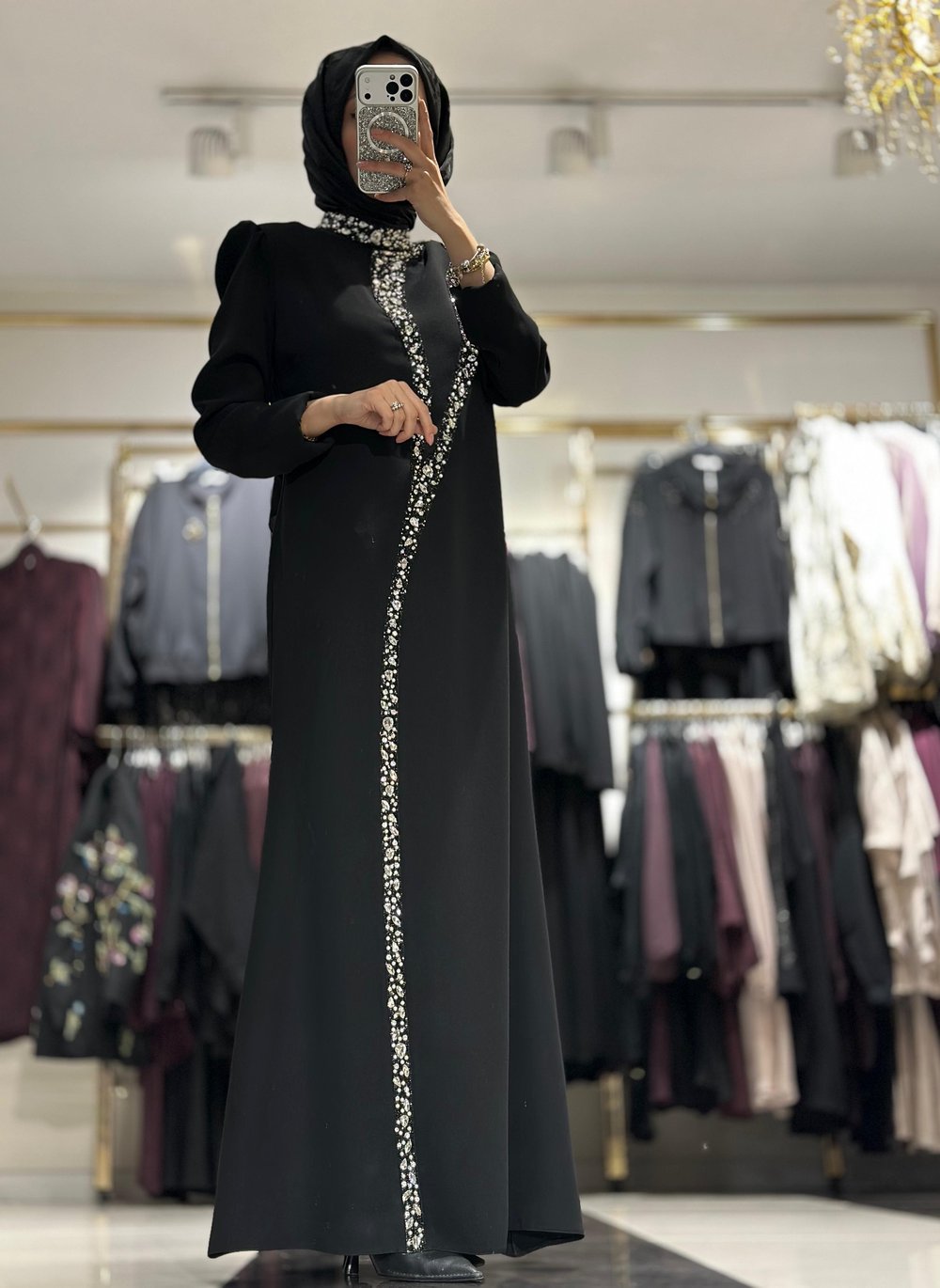 T1263 TAŞ İŞLEMELİ ABİYE