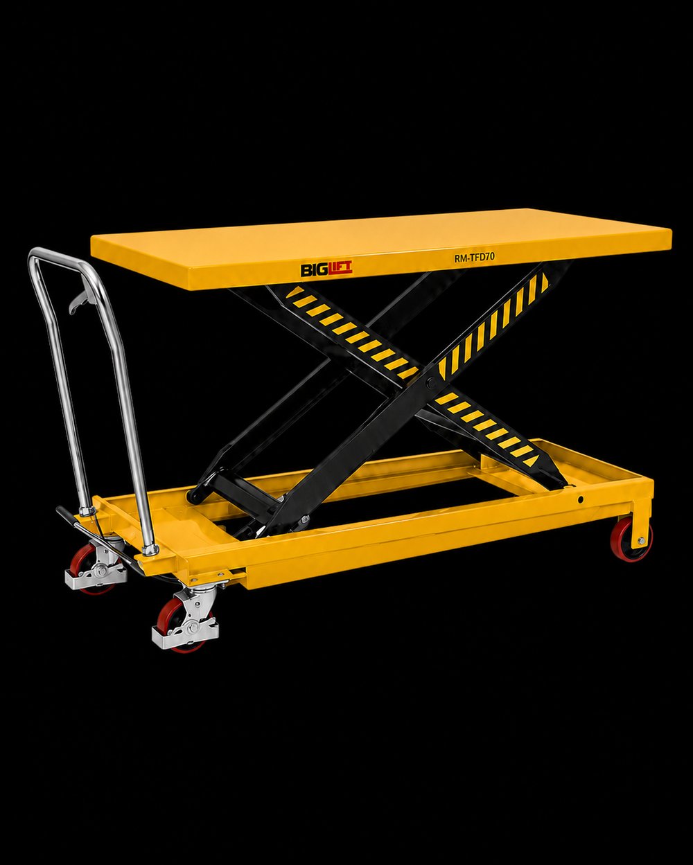 Biglift TFD70 - Manuel Kaldırma Platformu (700 KĞ, Çatal Yüksekliği 1500 MM, Sarı)