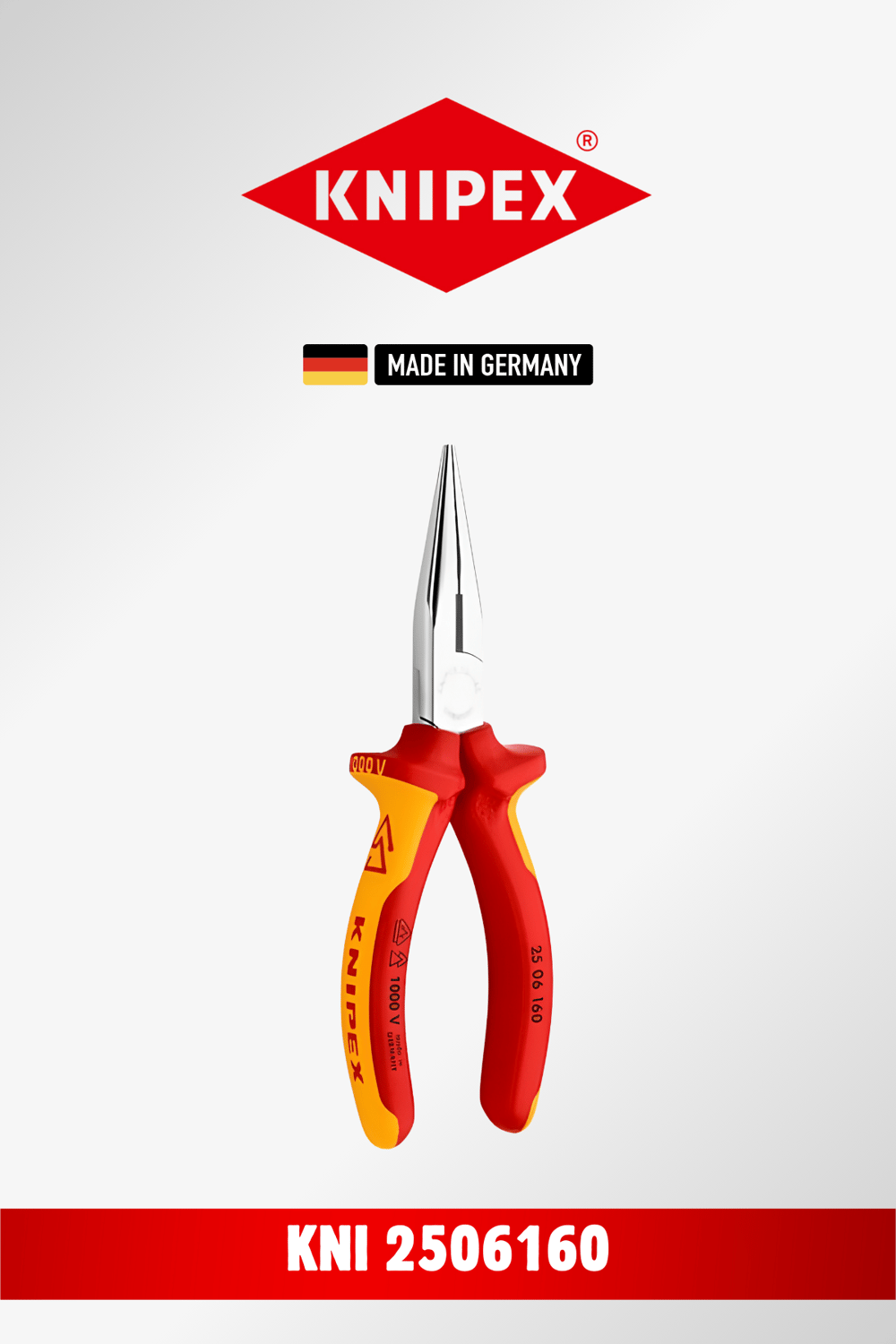 Knipex Kargaburun Düz VDE Sarı-kırmızı