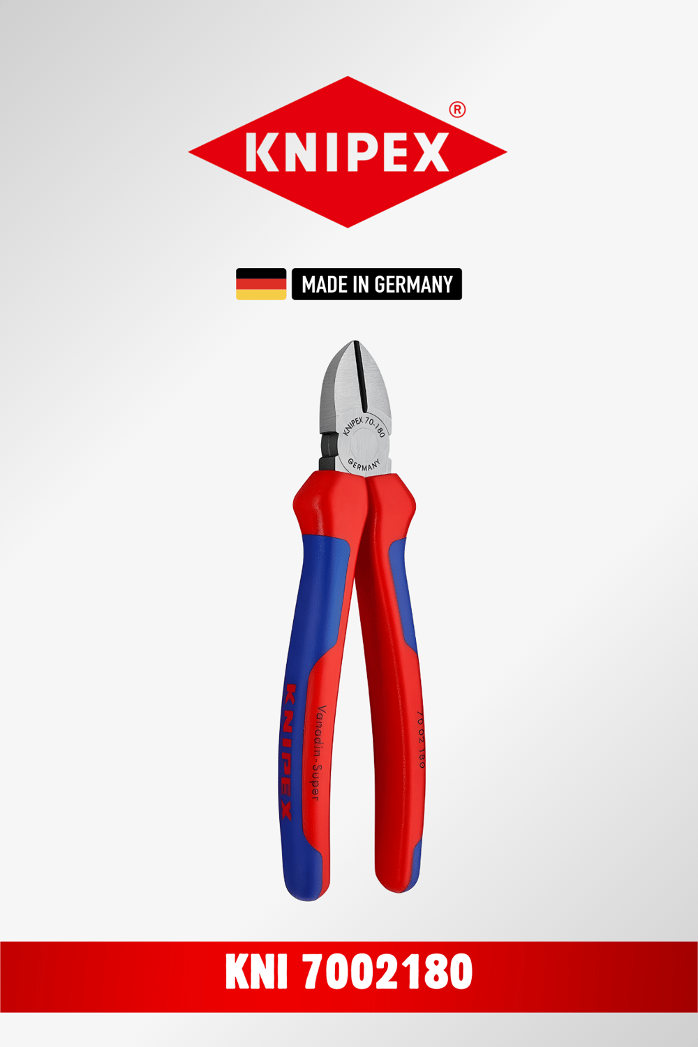 Knipex Yan Keski Kırmızı Lacivert