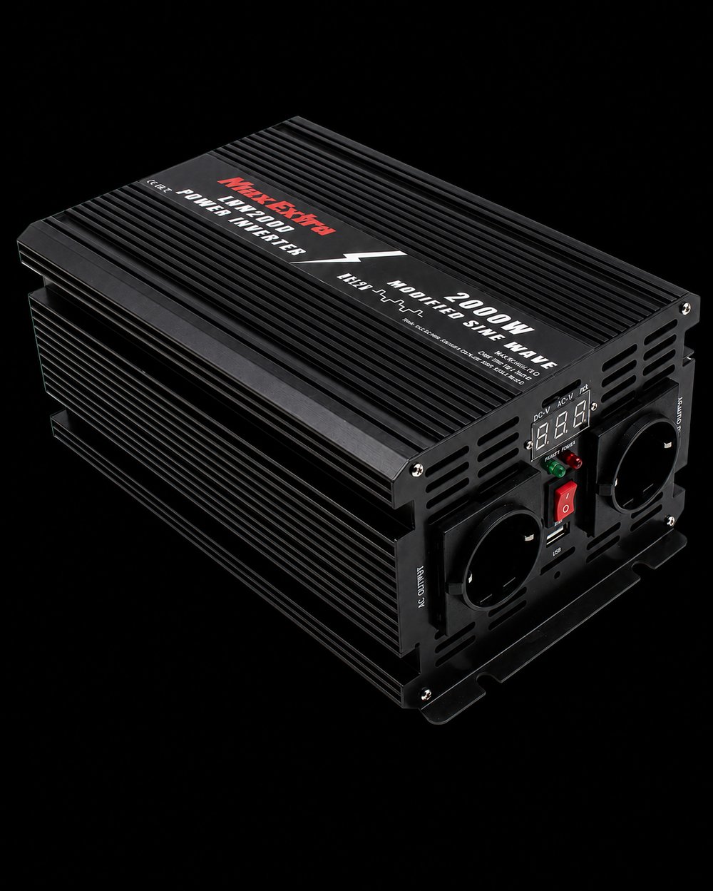 Max-Extra MX.LRM2000 - İnvertör (Güç Dönüştürücü, 2000 W, 12 V→220 V, Dijital)