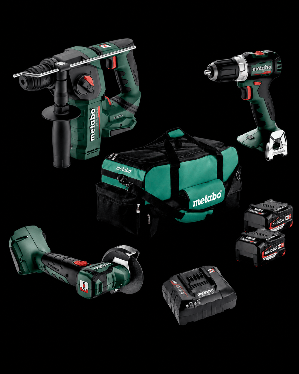 Metabo Combo Set 3.1 - Akülü Alet Seti (18 V, Taşlama + Vidalama + Kırıcı Delici, 3x5.2 AH)