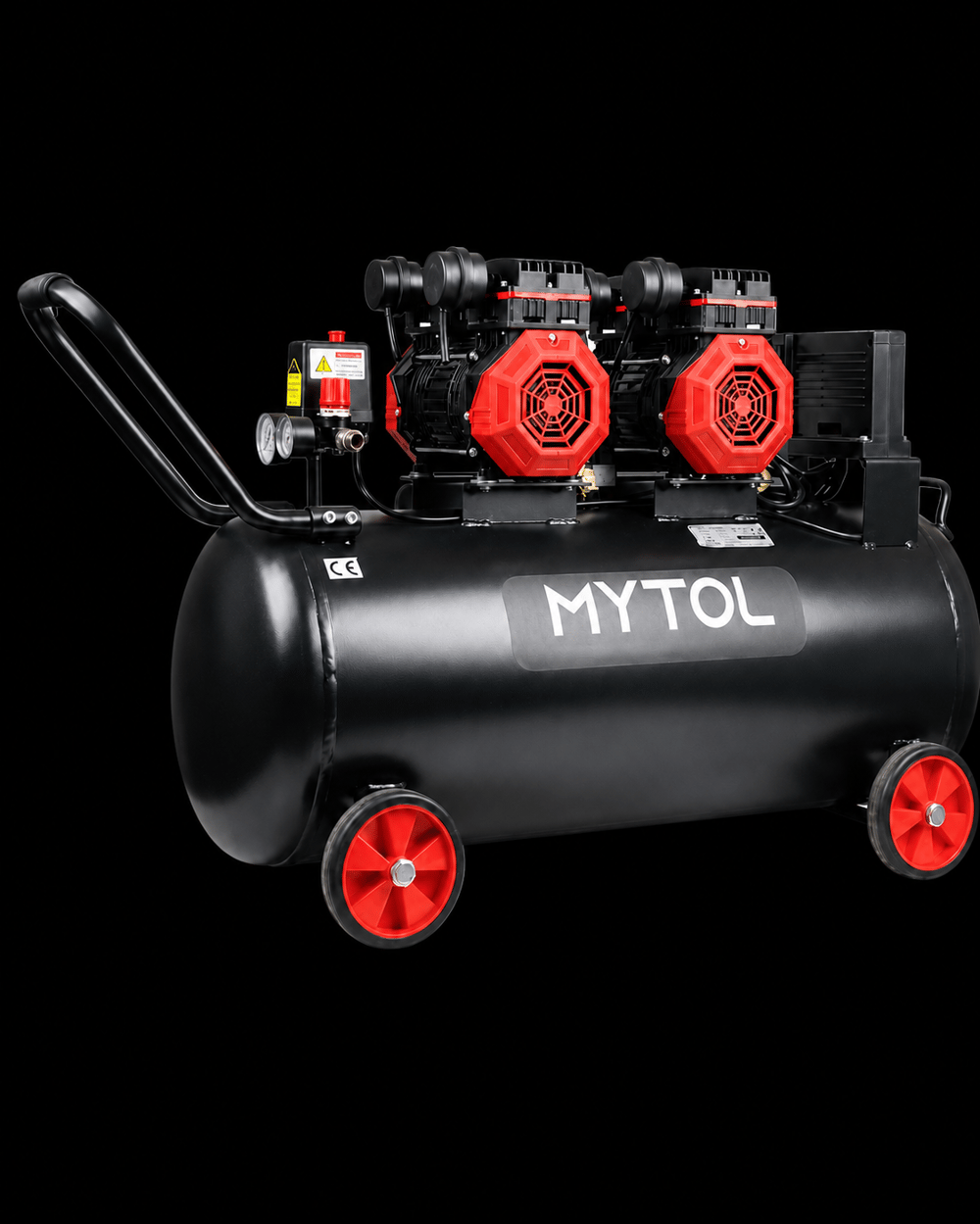 Mytol MYK1001 - Yağsız Kompresör (100 LT, 4 HP, 8 BAR, Yüksek Hızlı, Siyah)