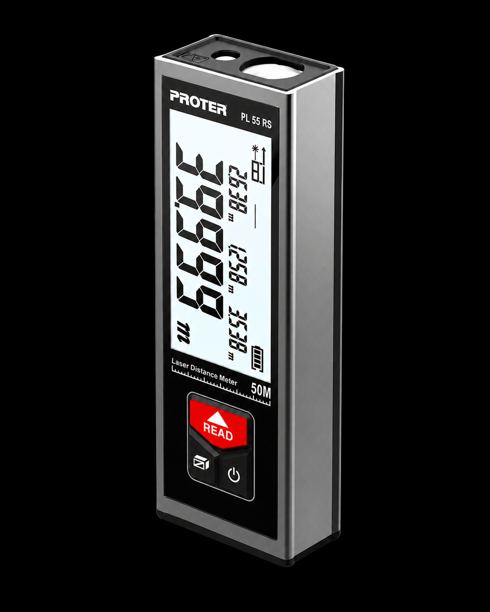 Proter PL55RS - Lazer Metre (Mesafe Ölçer, 50 MT, Kırmızı, Şarjlı)