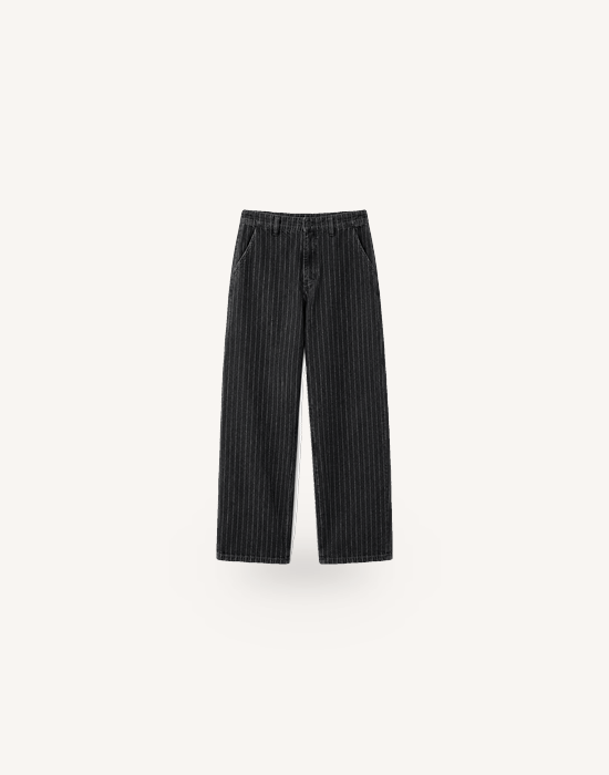 Beyaz Çizgi Detaylı Baggy Fit Jean