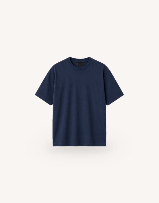 Bisiklet Yaka Kısa Kollu Modal Lacivert Basic T-shirt