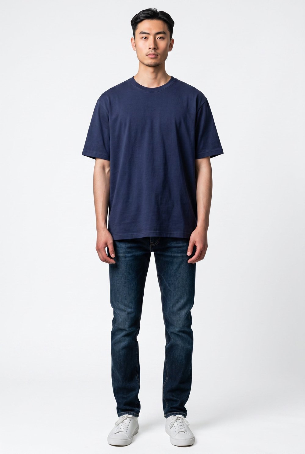 Bisiklet Yaka Kısa Kollu Modal Lacivert Basic T-shirt