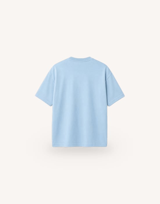 Bisiklet Yaka Kısa Kollu Modal Mavi Basic T-shirt