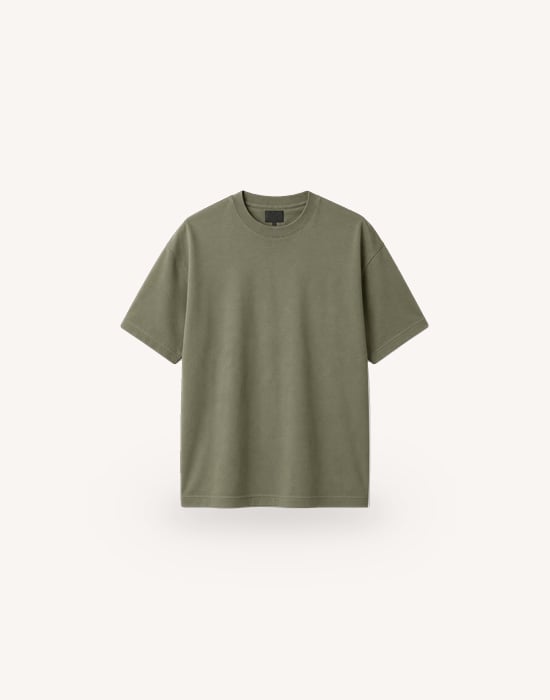 Bisiklet Yaka Kısa Kollu Modal Yeşil Basic T-shirt