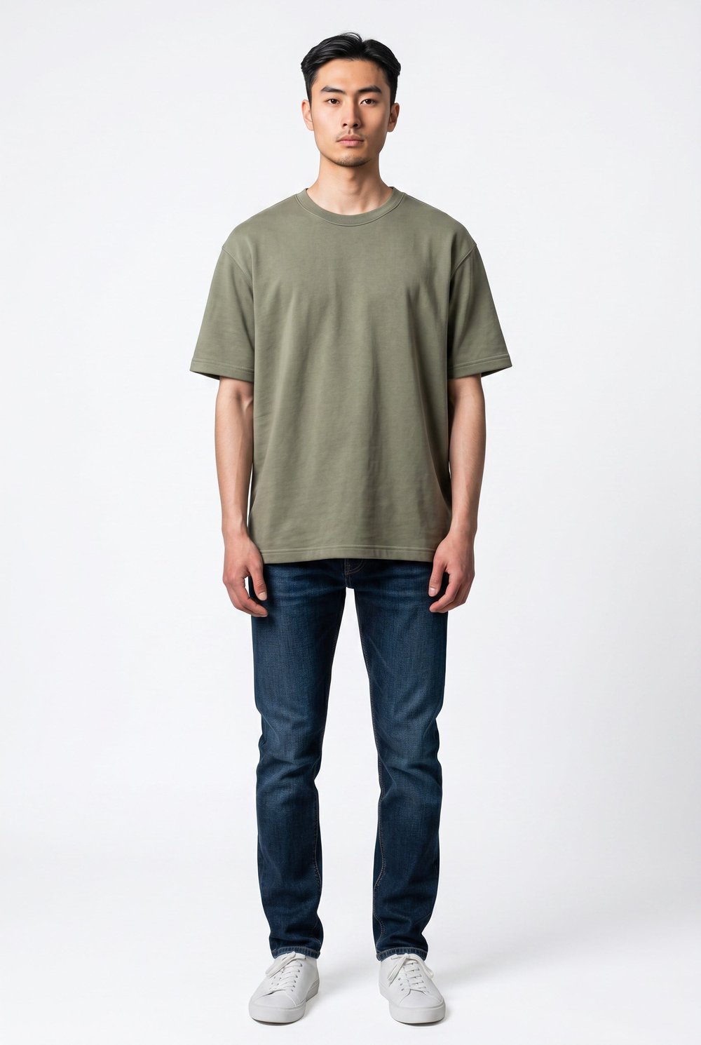 Bisiklet Yaka Kısa Kollu Modal Yeşil Basic T-shirt