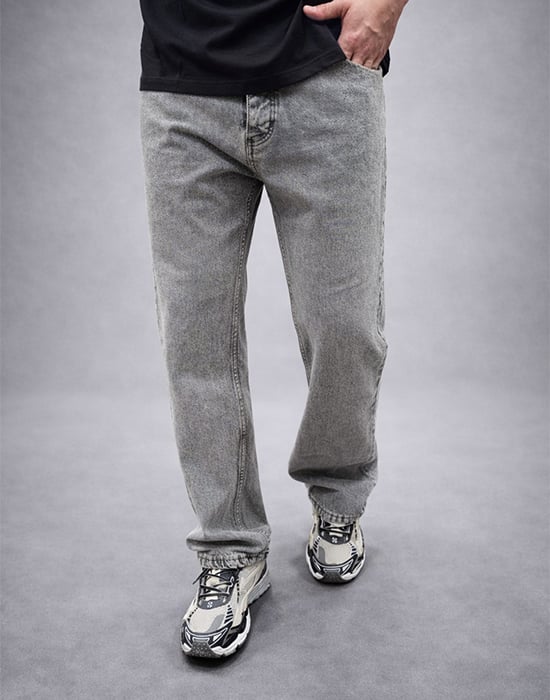 Gri Baggy Fit Jean