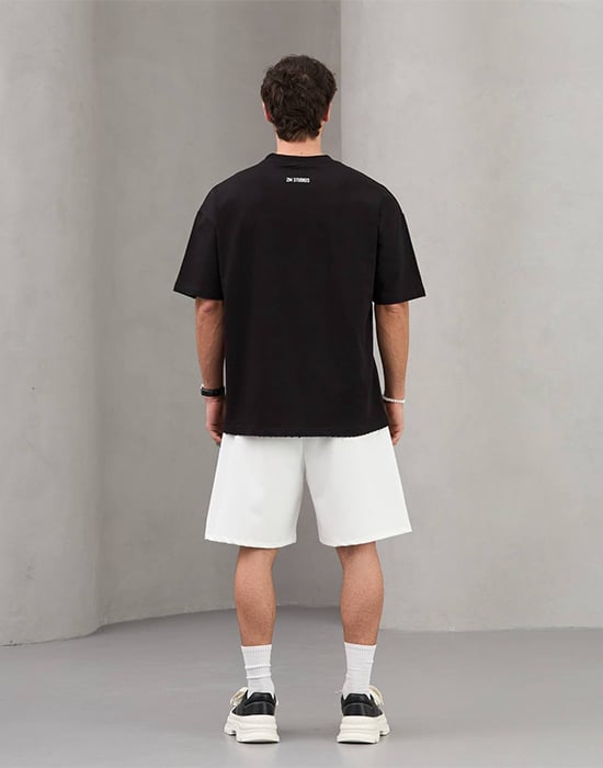 Siyah Good Yazılı Oversize Tshirt
