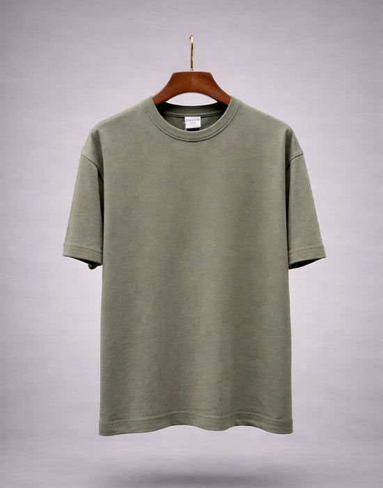 Bisiklet Yaka Kısa Kollu Modal Yeşil Basic T-shirt