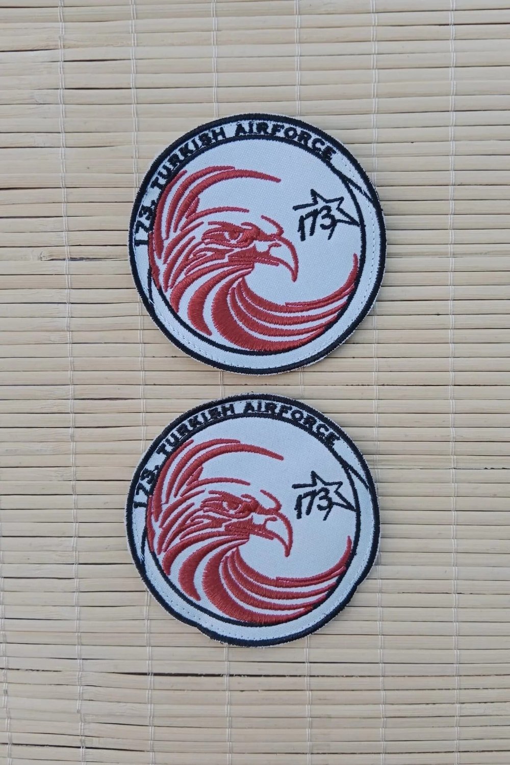 173. Turkish Airforce Yazili Kartal Logolu Fermateks Dokuma Nakis İslemeli Arma Pec Patch