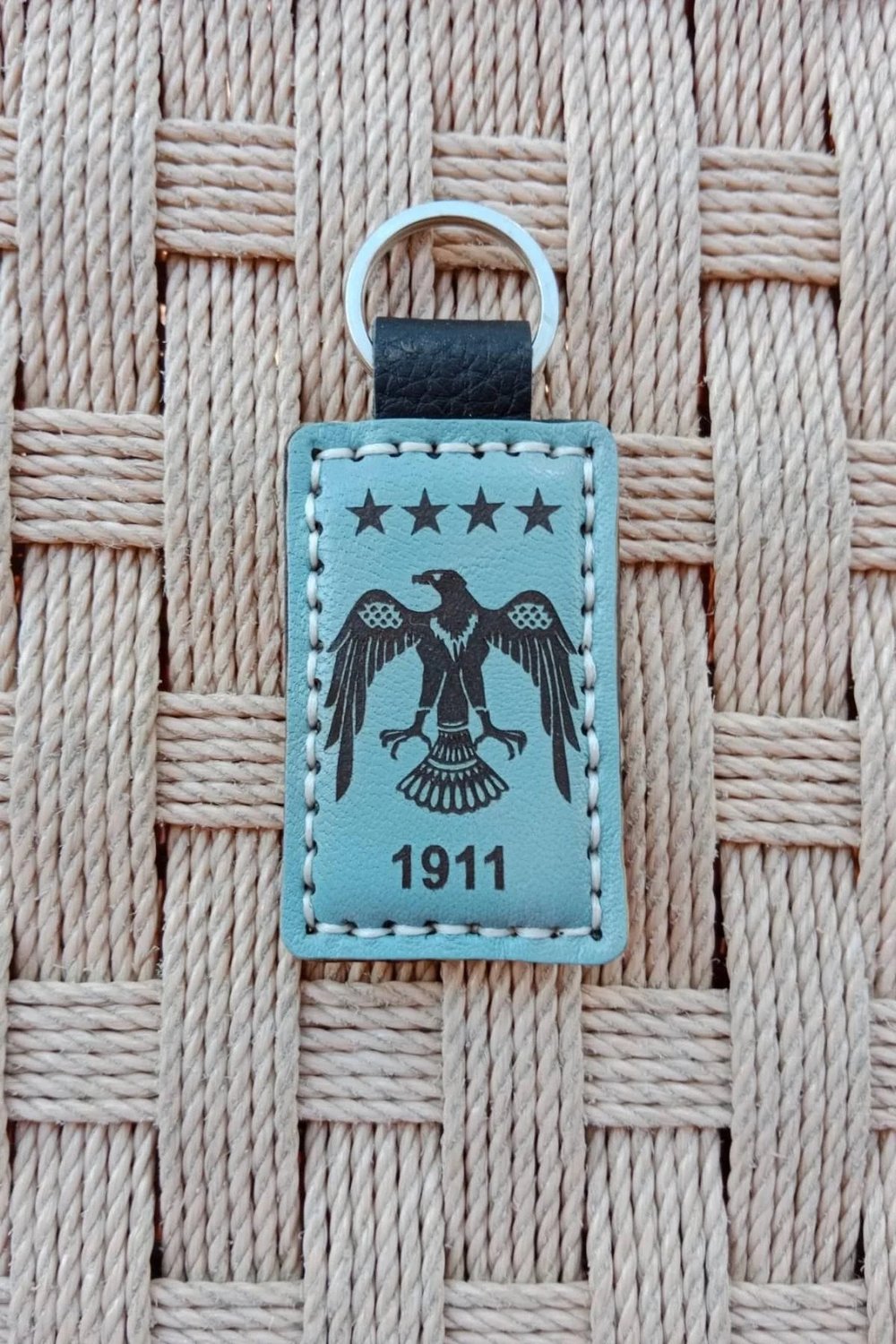 1911 Kartal Amblemli Pilot Brovesi Siluetli Hakiki Deri Hediyelik Anahtarlik