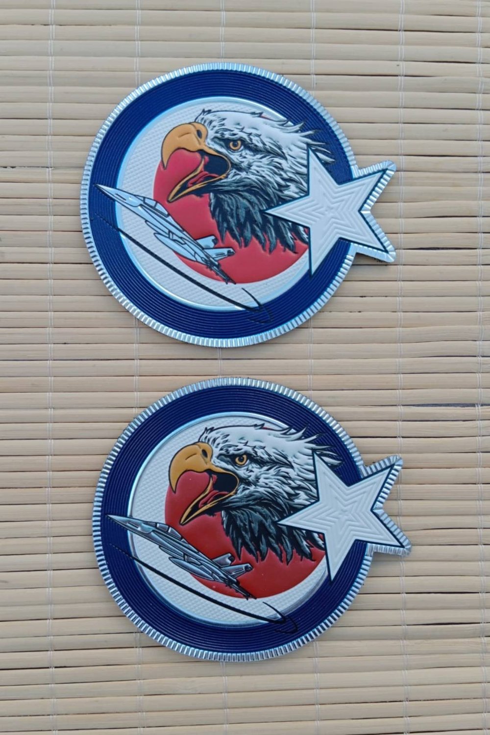 2 Adet Hava kuvvetleri Çelik Kanat Kartal Amblemli 3d Tpu Termoplastik Silikon Kabartma Arma Pec Patch