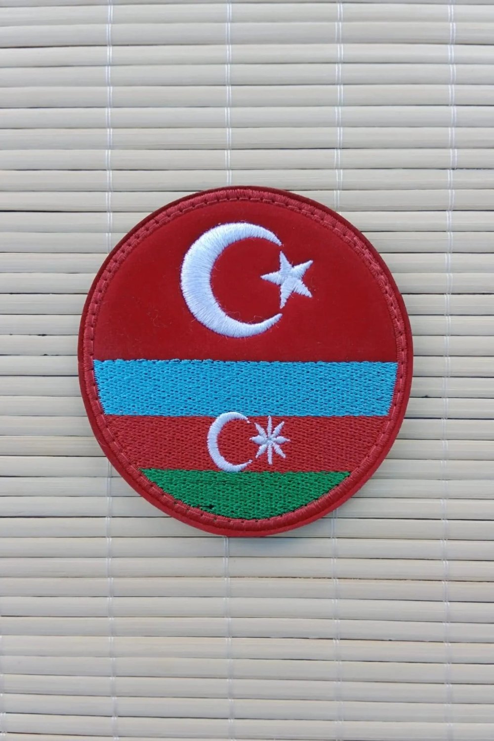 Azerbaycan Turkiye Bayrakli Nakis İslemeli Arma Patch Pec