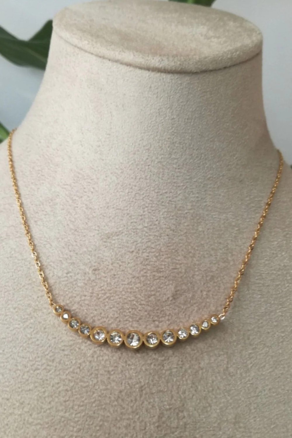 Gerdanlik Tasarimli İnce Gold Zincirli Altin Renkli Zirkon Tasli Kaliteli Paslanmaz Celik Kolye Stainless Stell