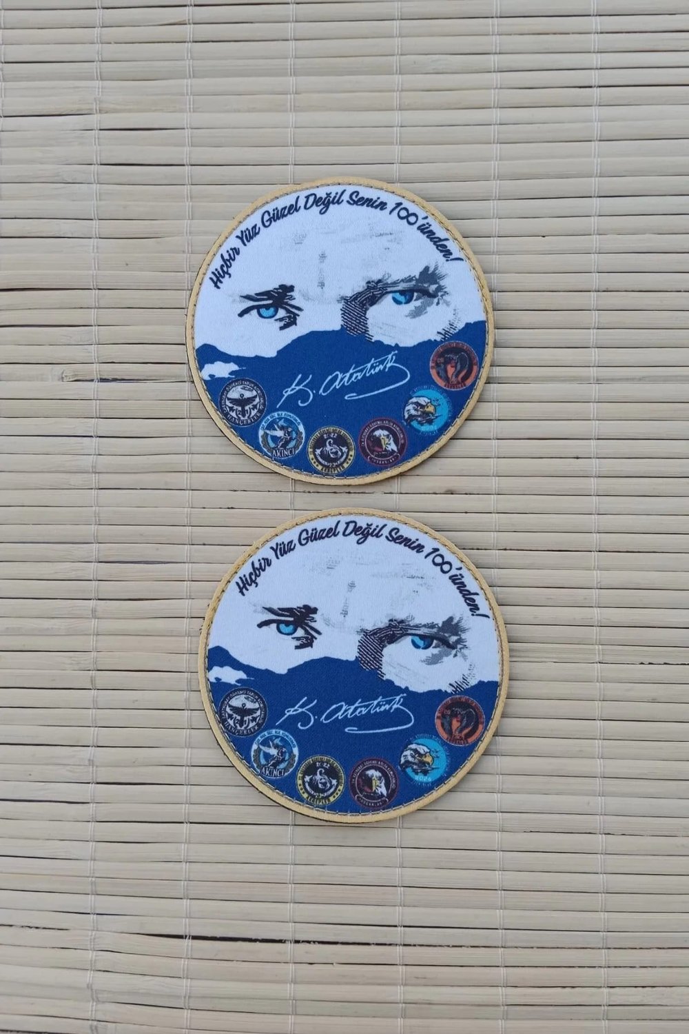 Hicbir Yuz Guzel Degil Senin 100 Unden Yazili Mustafa Kemal Ataturk İmzali Fermateks Dokuma İslemeli Arma Pec Patch