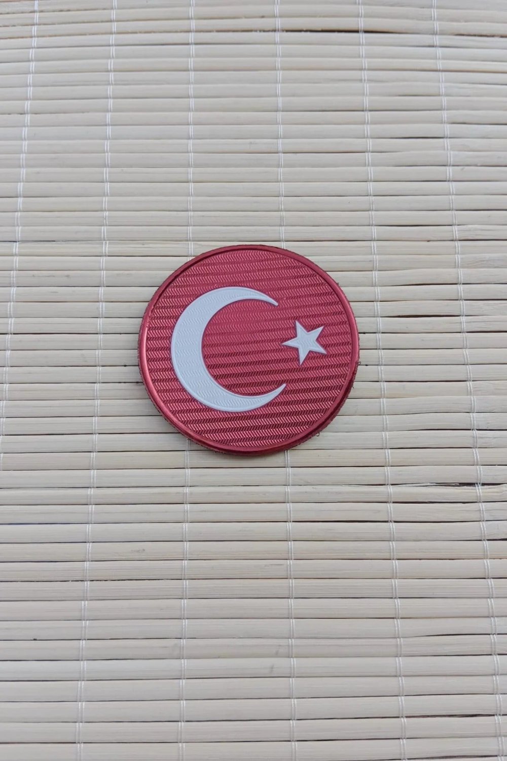 Kirmizi Ayyildiz Bayrakli Tpu 3d Termoplastik Yuvarlak Kirmizi Zemin Arma Patch Pec