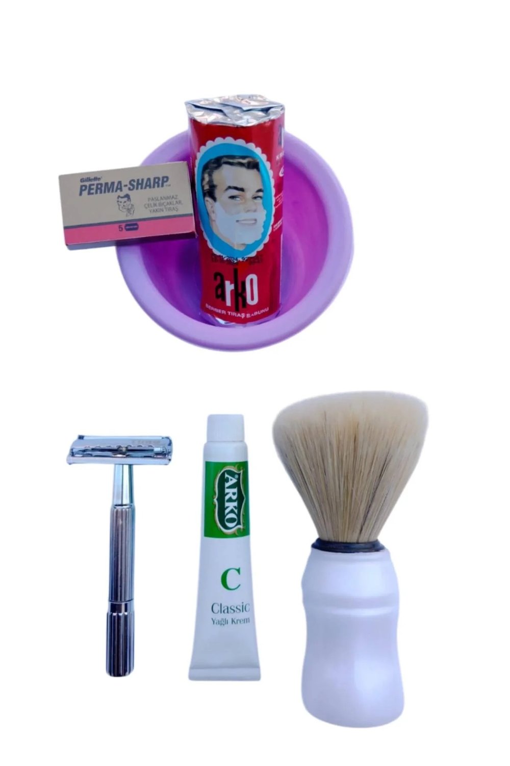 Tima 779 Tras Makinasi Arko Berber Tras Sabunu Perma Sharp Yaprak Jilet Tras Fircasi Plastik Tras Tasi Arko Nem Klasik Cilt Besleyici Yagli Krem 20 Cc Tras Seti