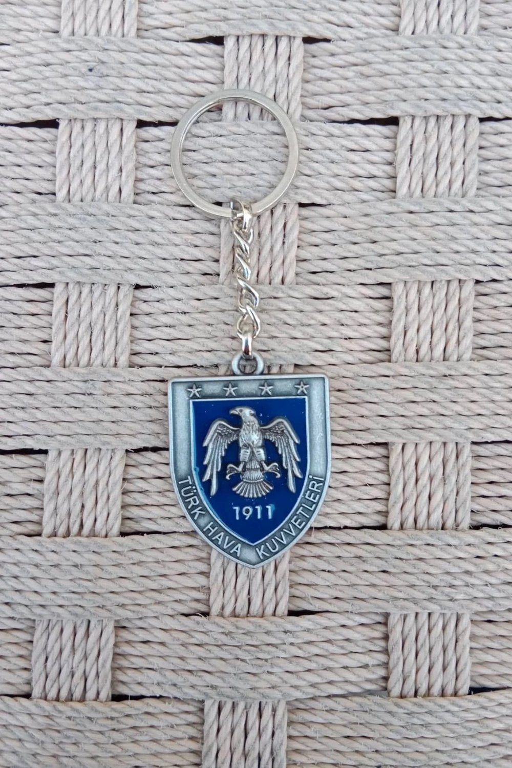 Turk Hava Kuvvetleri 1911 Kabartma Yazili Kartal Amblemli Ozel Tasarim Metal Anahtarlik