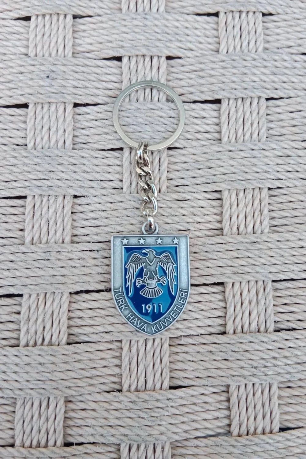 Turk Hava Kuvvetleri 1911 Kartal Amblemli Kabartma Yazili Ozel Tasarim Metal Anahtarlik