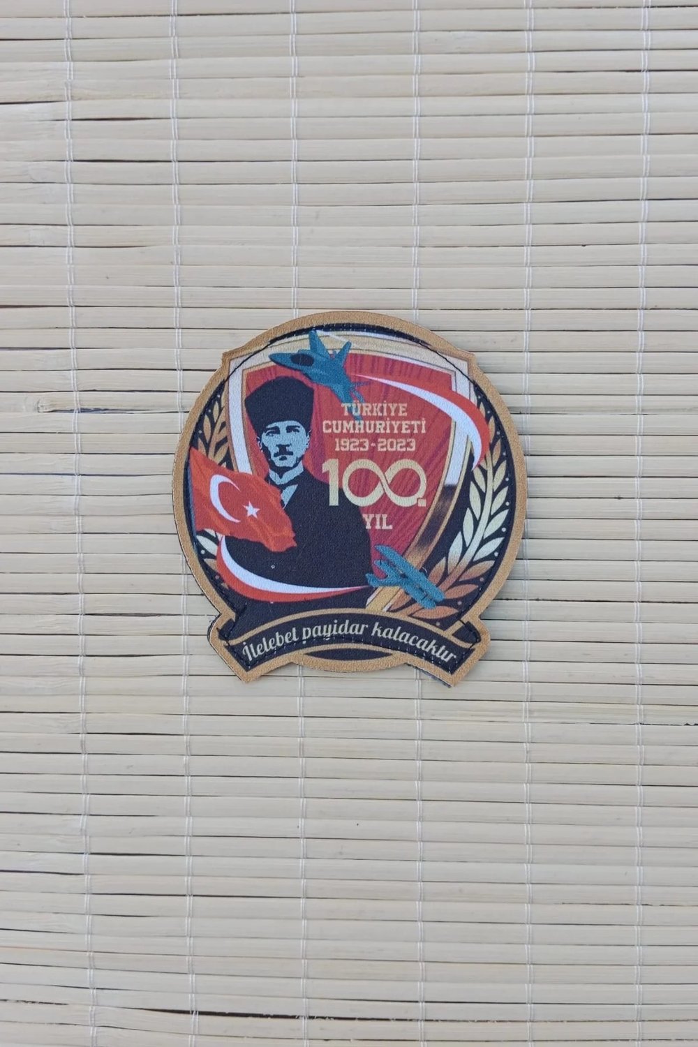 Turkiye Cumhuriyeti 1923 2023 100. Yil İlelebet Payidar Kalacaktir Yazili İslemeli Arma Patch Pec