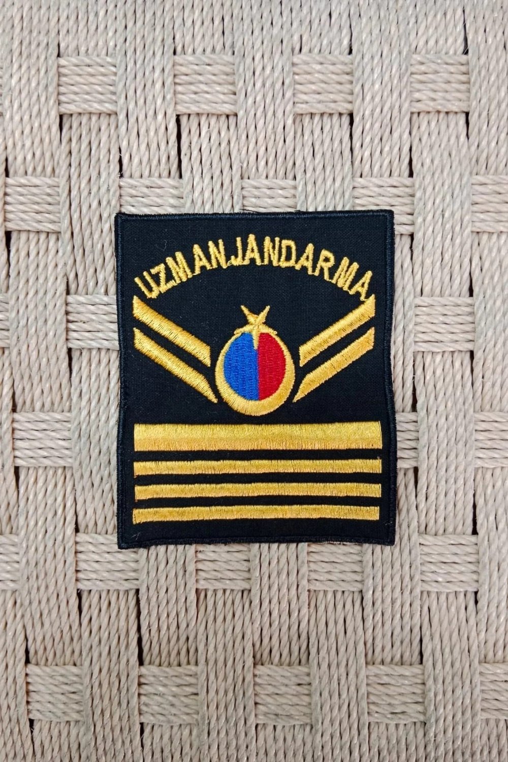 Uzman Jandarma 7 Kademe Siyah Zemin Harici Ve Dahili Bez Nakis Kol Rutbe