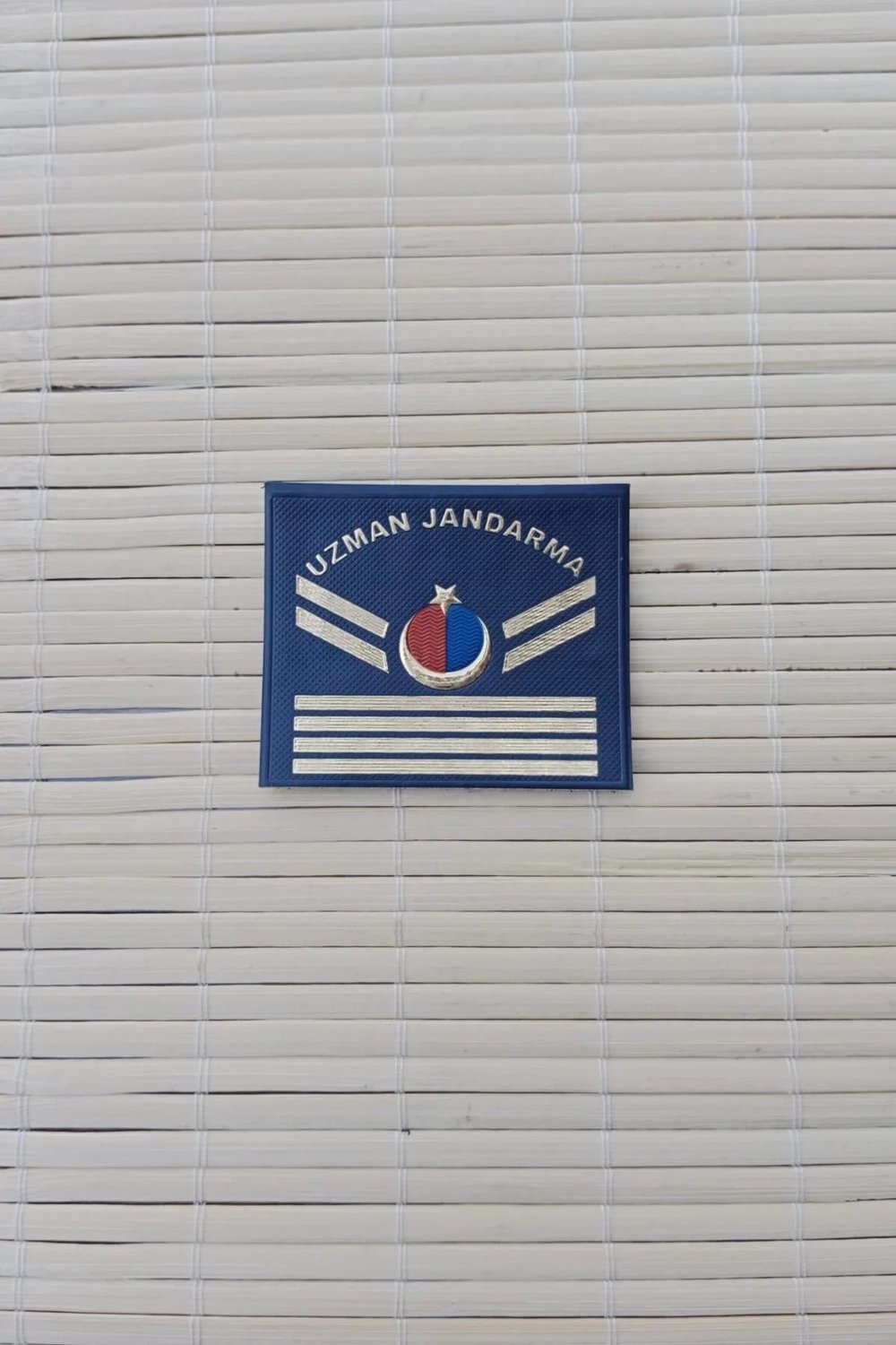 Uzman Jandarma Lacivert Renkli Uzman Cavus 4 Kademe 3d Plastik Mini Gogus Rutbesi