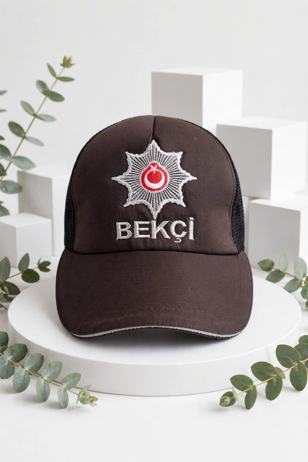 Kahverengi Bekci Yazlik Fileli Sapka Kep
