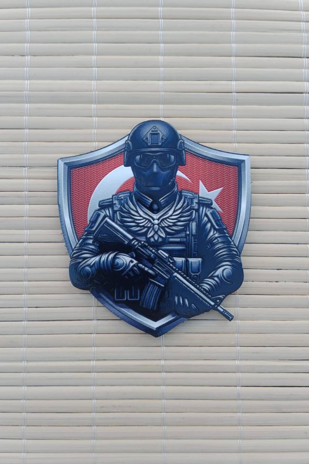 Ozel Harekat Ayyildiz Kabartmali 3D TPU Termoplastik Gogus Arma Patch Pec