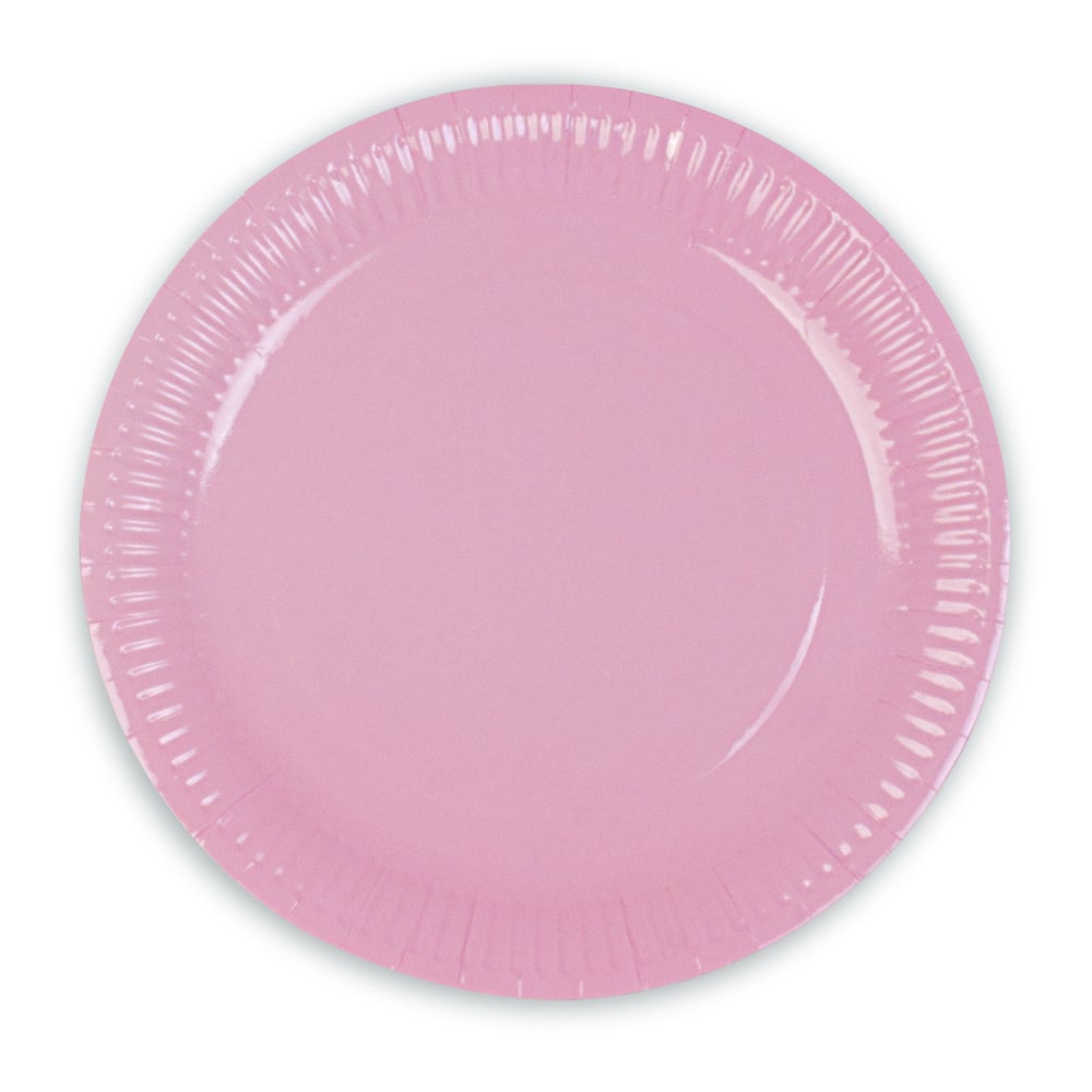 Karton Tabak 23cm 8li -Makaron Pembe