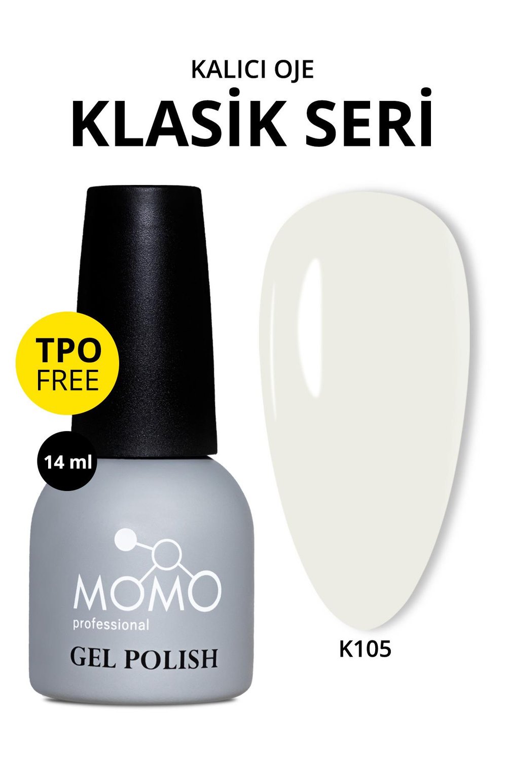 MOMO Professional Kalıcı Oje 14 ml - K105 Gelin Beyazı