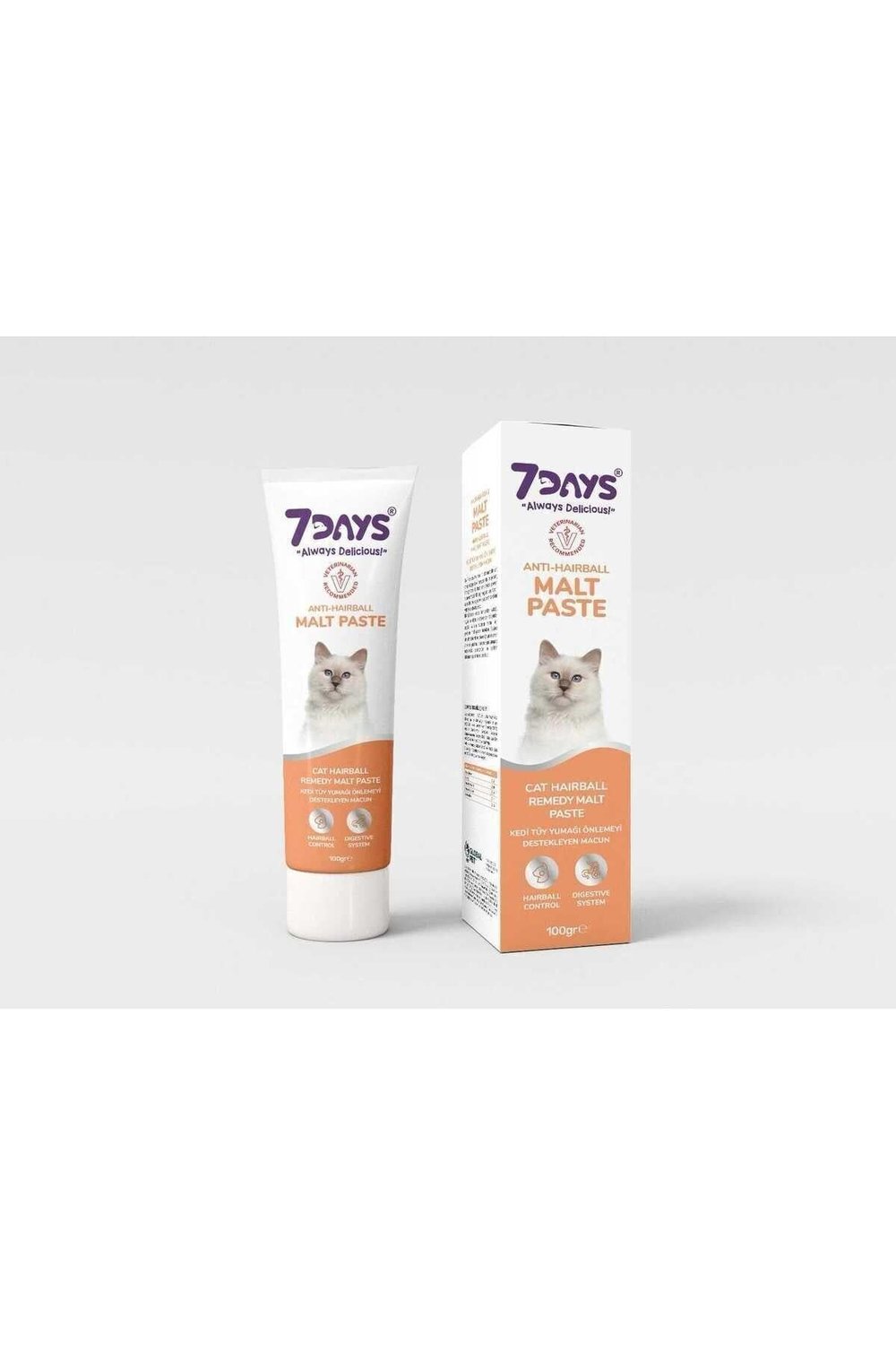 7 Days Anti-Hairball Malt Kedi Macunu 100gr (Tüy Yumağı Önleyici ve Tüy Sağlığı Destekleyici)