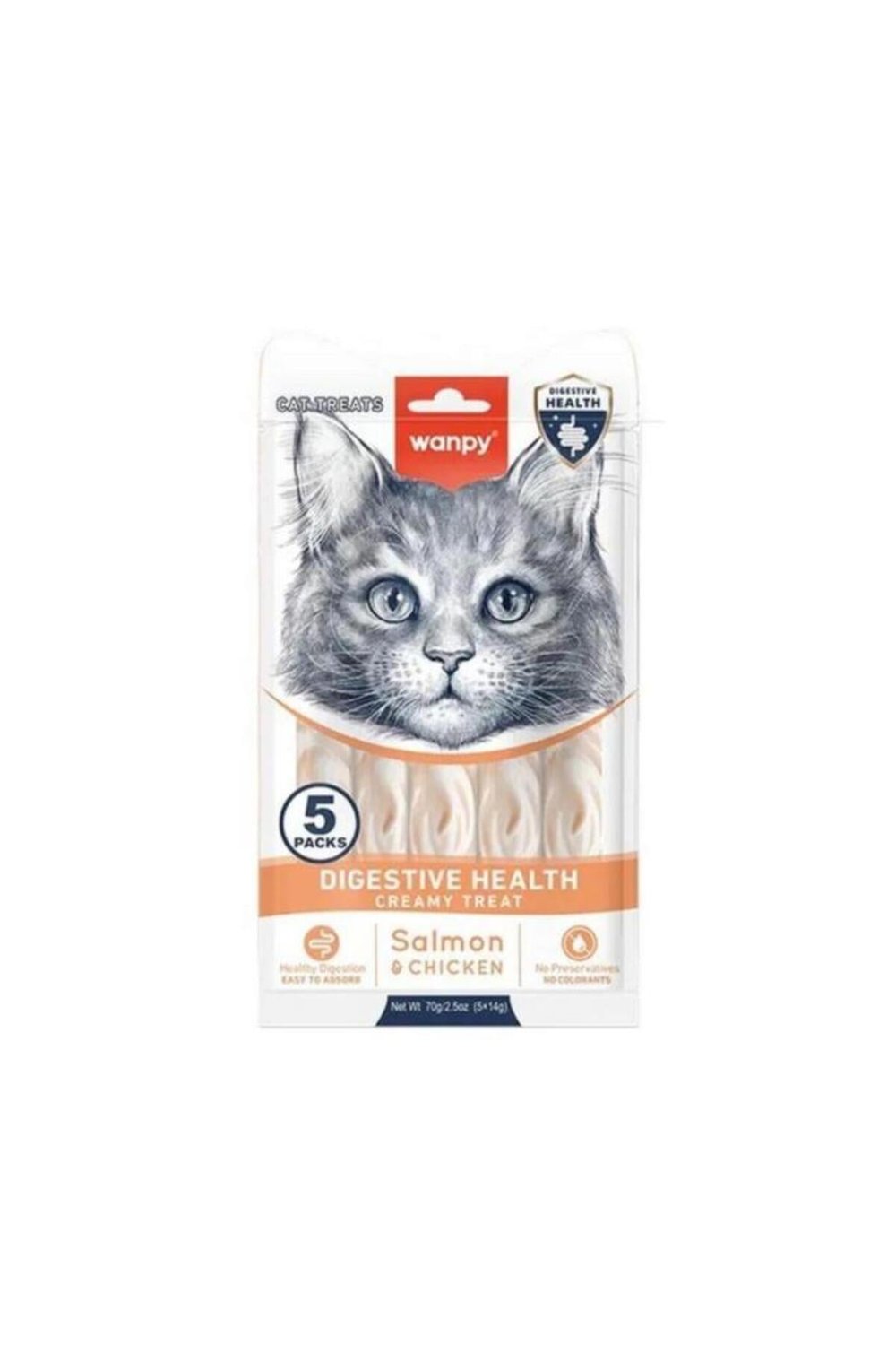 Digestive Health Somon Balığı&Tavuk 5x14 gr Krema Kedi Ödül Maması Skt:03/2027