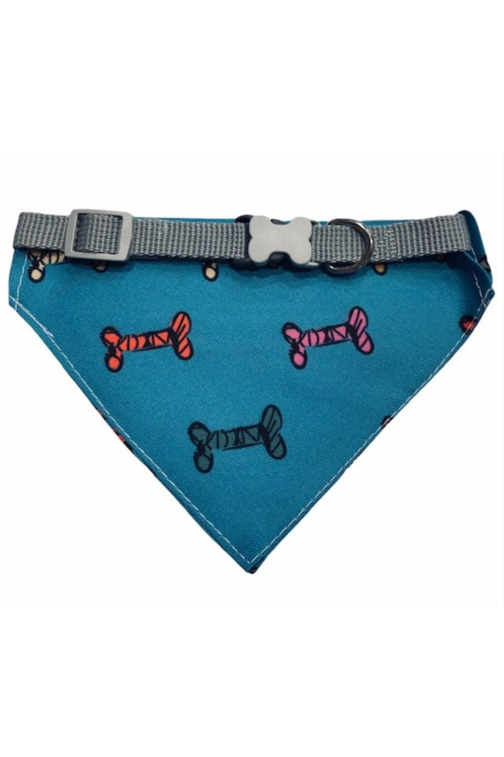 Kemik Desenli Bandanalı Köpek Boyun Tasması