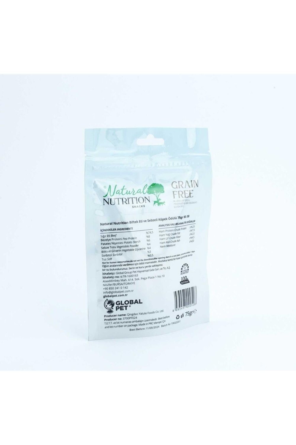 Natural Nutrition Snacks Biftek Eti Ve Sebzeli Tahılsız Köpek Ödülü 75 Gr