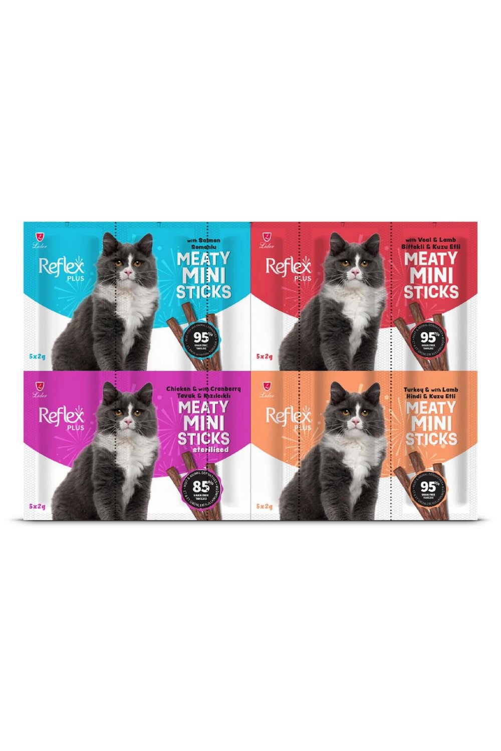 Plus Meaty Mini Sticks Kedi Ödül Maması 5 Adet x 2 gr x 4 Çeşit