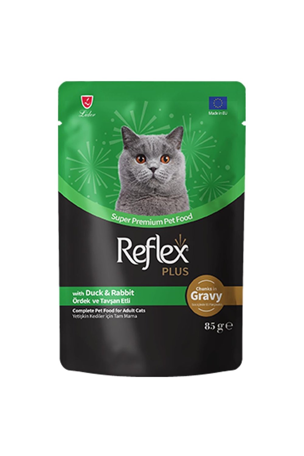 Plus Sos İçinde Parça Ördek ve Tavşan Etli Yetişkin Kedi Konservesi 85gr