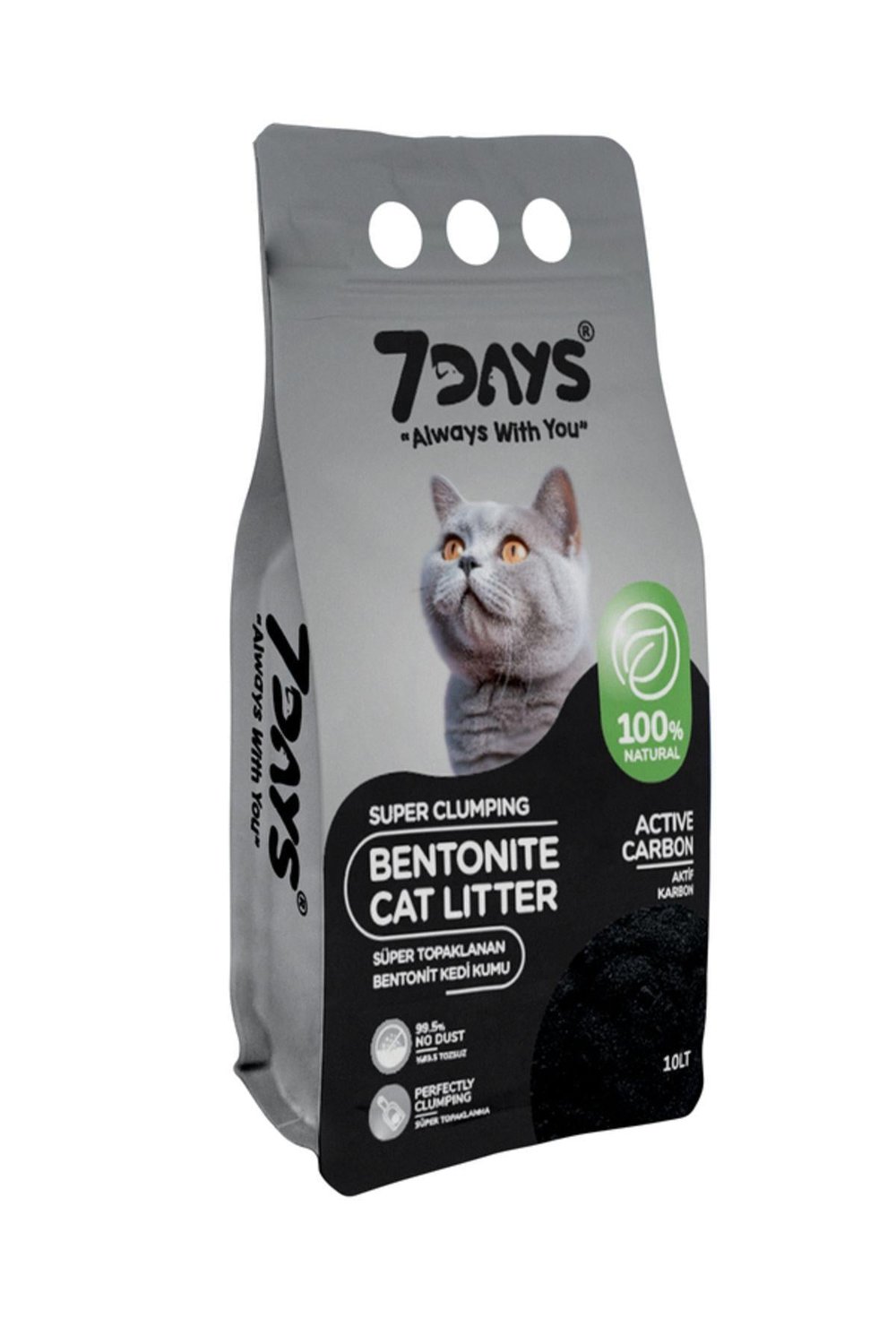 Süper Topaklanan Active Karbonlu Bentonit 10 Lt Kedi Kumu