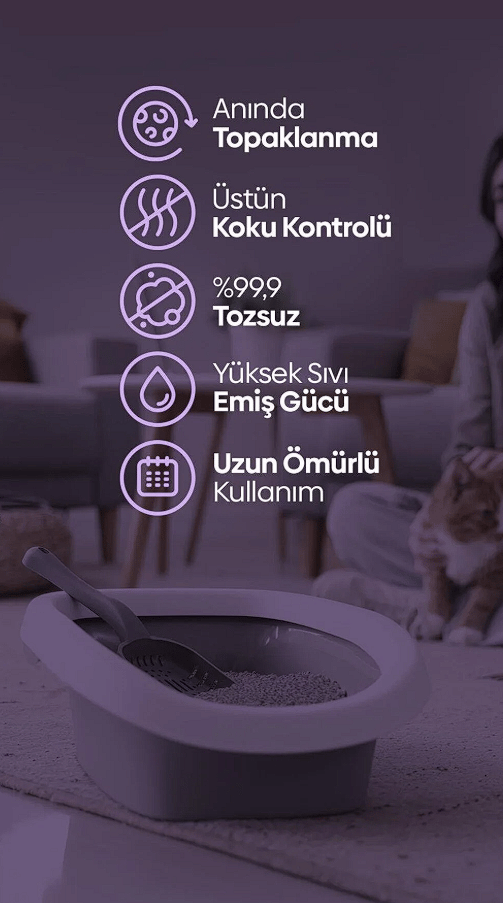 Tozsuz Active Carbon Sodyum Bentonit Topaklanan Kedi Kumu 10 Kg