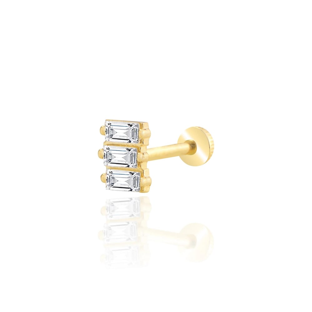 3 lü baget sıralı tragus piercing