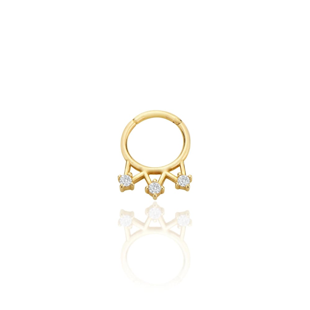 3 taşlı halka helix piercing