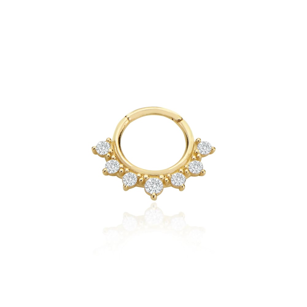 7Taşlı halka helix piercing