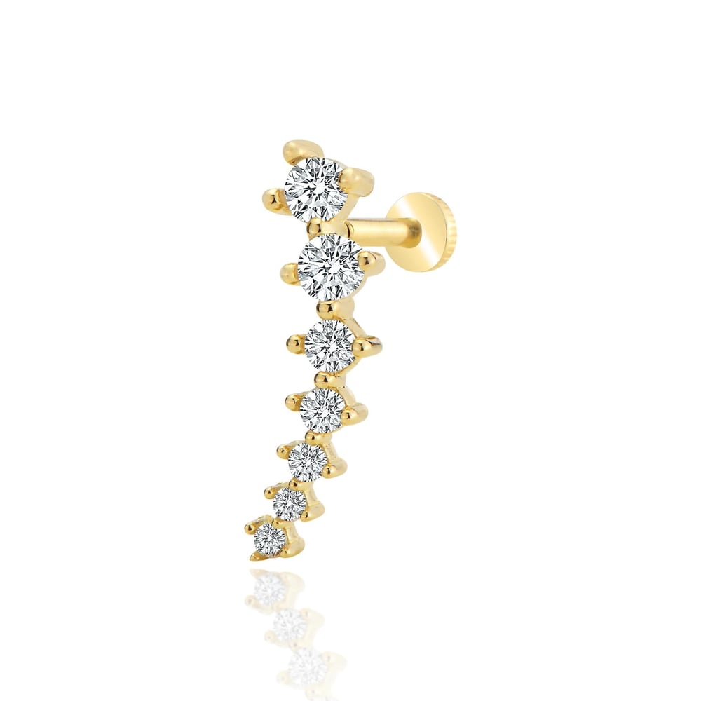 7sıra taş tragus piercing